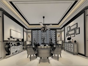 private dining room space 06 3D मॉडल