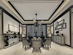 private dining room space 06 3D Model