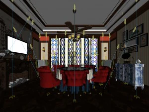 private dining room space 06 3D Model