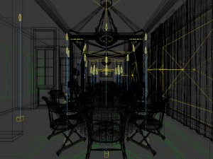 private dining room space 07 3D Model