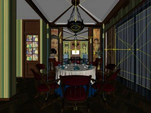 private dining room space 07 3D Model