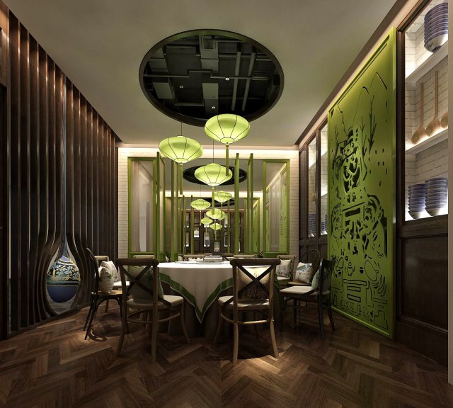 private dining room space 08 3D मॉडल .c4d .max .obj .3ds .fbx .stl .blend 
