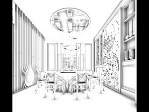 private dining room space 08 3D Model
