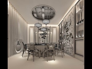 private dining room space 08 3D मॉडल