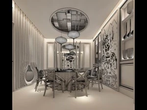 private dining room space 08 3D Model