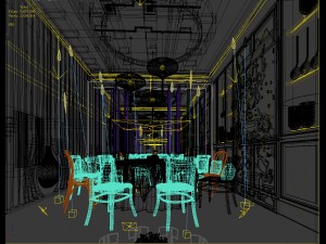 private dining room space 08 3D मॉडल
