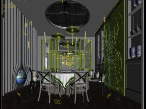 private dining room space 08 3D मॉडल