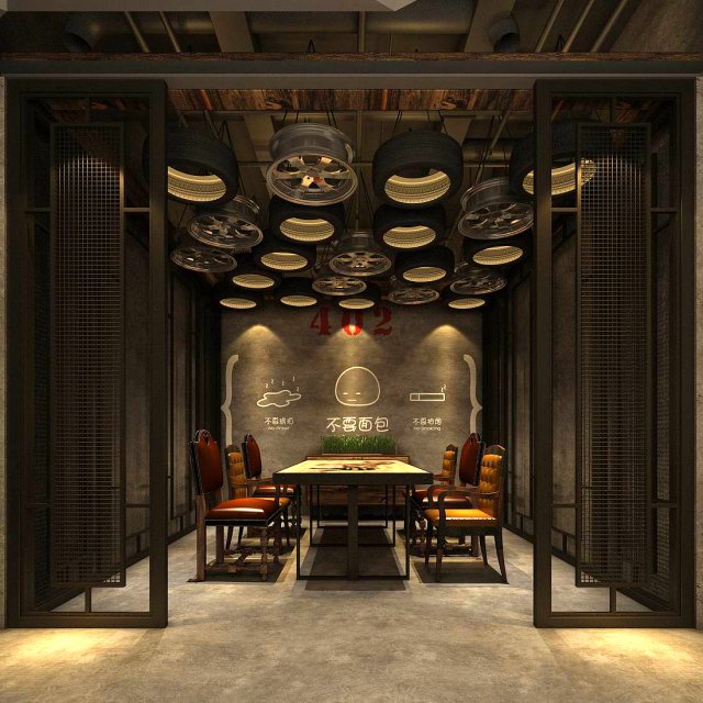 private dining room space 09 Modelo 3D .c4d .max .obj .3ds .fbx .stl .blend 