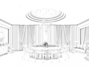 private dining room space 10 3D Model