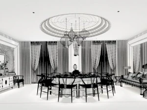 private dining room space 10 3D Model