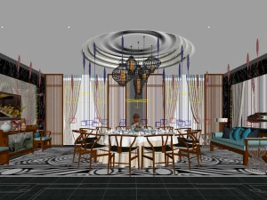 private dining room space 10 3D Model
