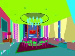 private dining room space 11 3D Model