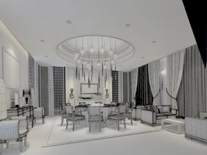 private dining room space 11 3D Model