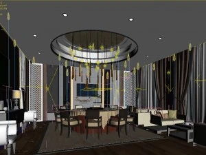 private dining room space 11 3D Model