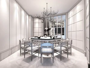 private dining room space 12 3D Model