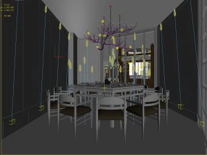 private dining room space 12 3D Model