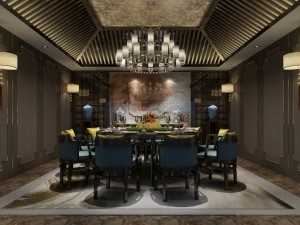 private dining room space 13 Modello 3D