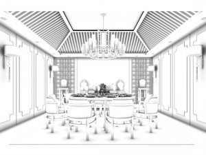 private dining room space 13 Modelo 3D