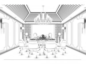 private dining room space 13 3D Model