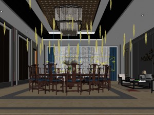 private dining room space 14 3D मॉडल