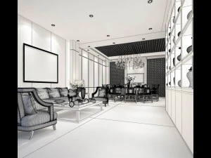 private dining room space 15 3D Model