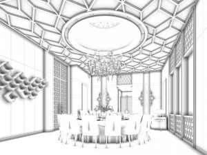 private dining room space 17 3D Model