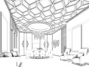 private dining room space 17 3D Model