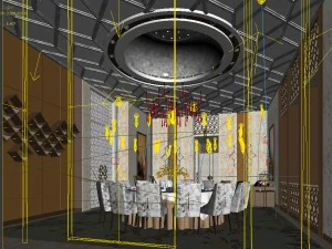 private dining room space 17 3D Model