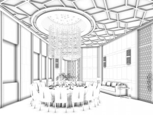 private dining room space 18 Model 3D