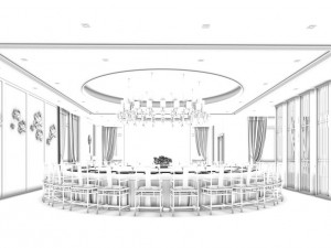 private dining room space 19 3D Model