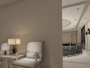 private dining room space 19 3D Model
