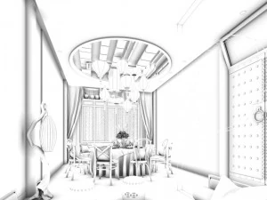 private dining room space 20 3D Model