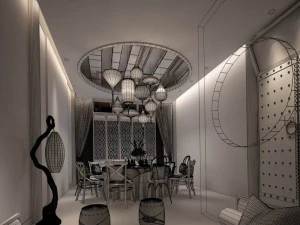 private dining room space 20 3D Model