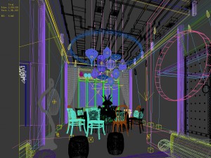 private dining room space 20 Model 3D