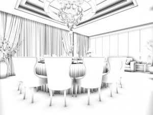 private dining room space 21 3D Model
