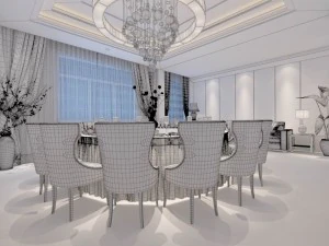 private dining room space 21 3D Model