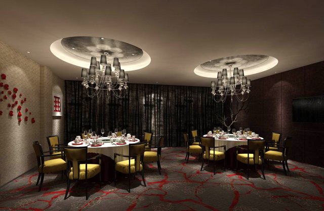 private dining room space 22 3D Model .c4d .max .obj .3ds .fbx .stl .blend 