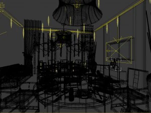 private dining room space 23 3D Model