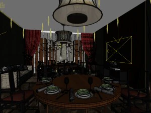 private dining room space 23 3D Model