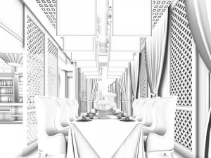 private dining room space 24 3D Model