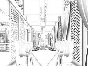 private dining room space 24 3D Model