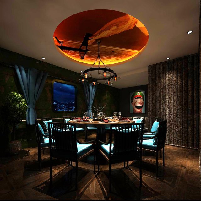 private dining room space 26 3D 모델 .c4d .max .obj .3ds .fbx .stl .blend 