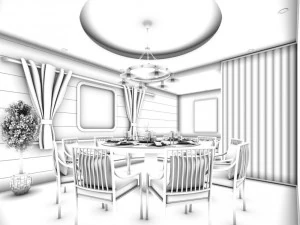 private dining room space 26 3D Model