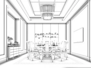 private dining room space 27 3D Model
