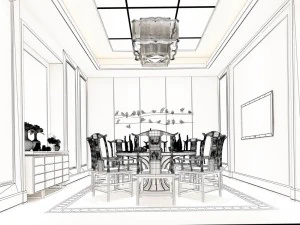 private dining room space 27 3D Model