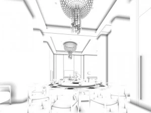private dining room space 28 3D Model