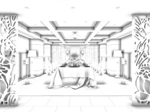 private dining room space 29 3D Model