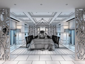 private dining room space 29 3D Model