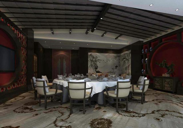 private dining room space 30 3D Model .c4d .max .obj .3ds .fbx .stl .blend 