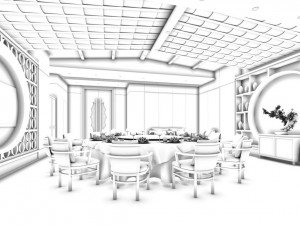 private dining room space 30 3D Model